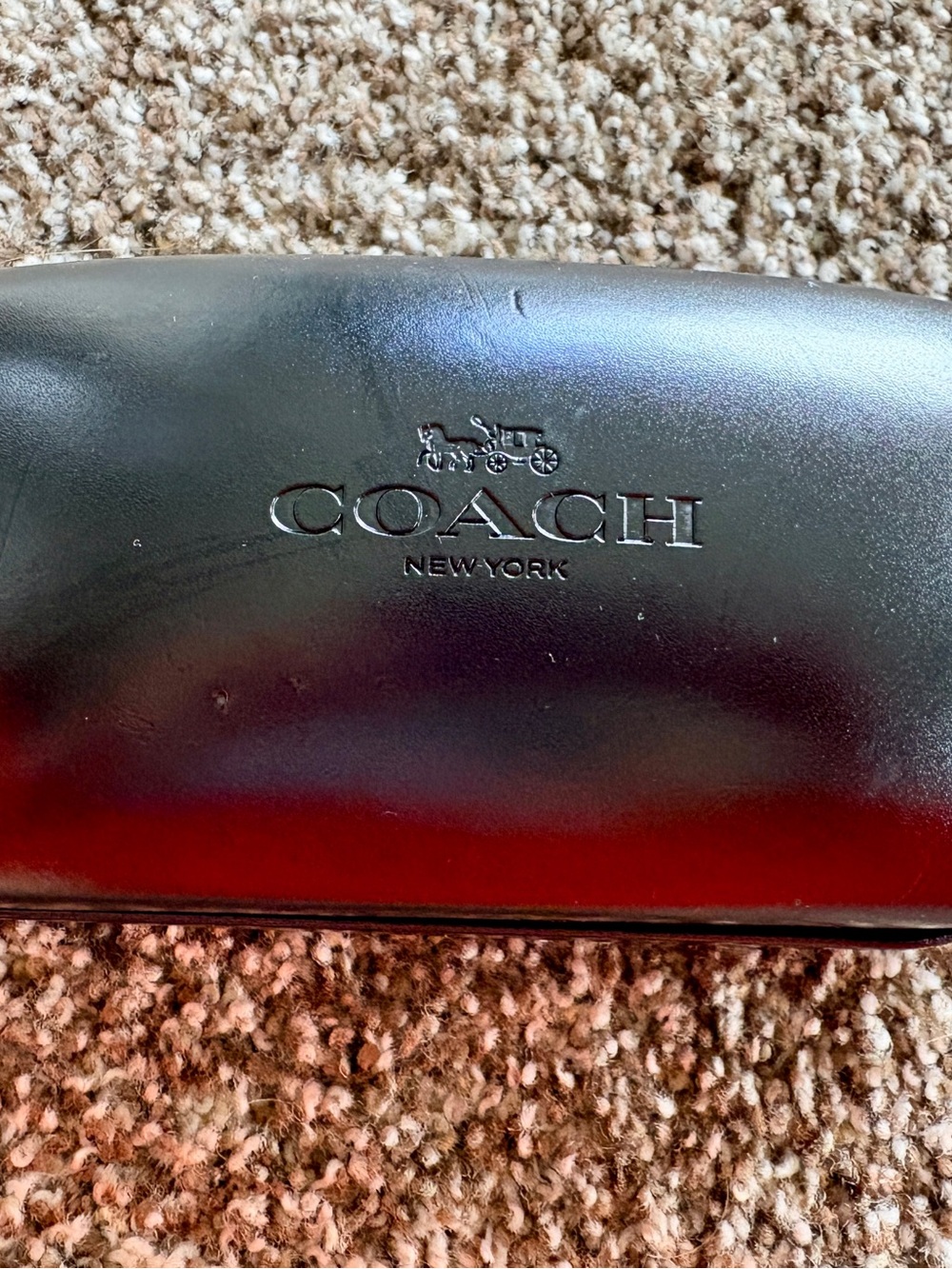 Coach Black Leatherette Eyewear Case with Embossed Logo